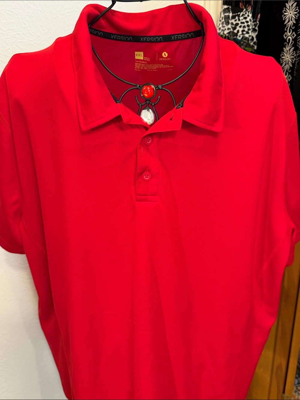 ‼️‼️‼️3 for 12$‼️‼️‼️Xersion Men's Bright Red Performance Polo-2XL - Picture 2 of 8